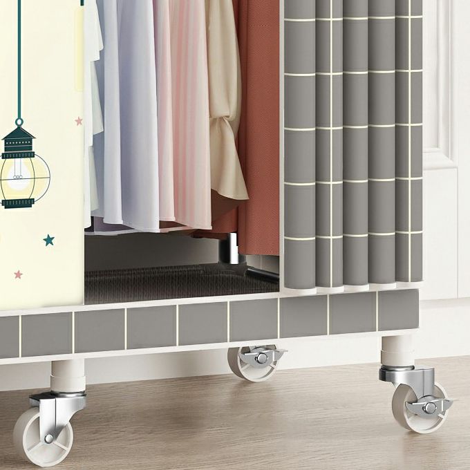 Modern Wardrobe Closet with Shelves Steel Wardrobe Cabinet with Legs