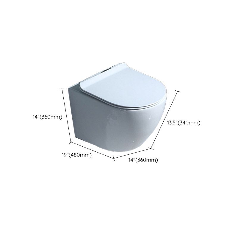 Modern Concealed Tank Toilet Skirted Ceramic Wall Hung Flush Toilet with Seat