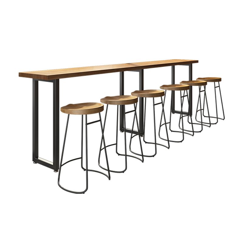 Modern Dining Stools Contoured Seat Bar Stools with Metal Base