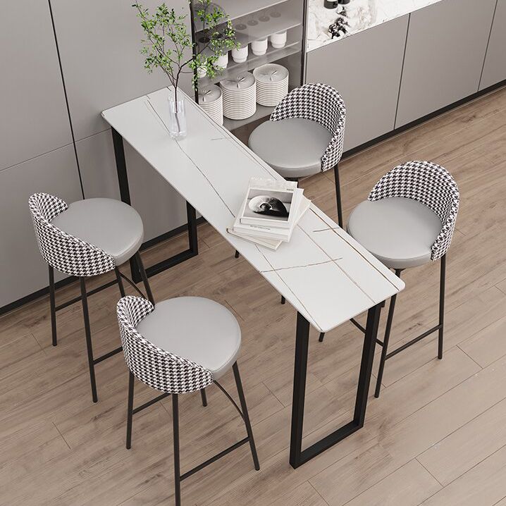 Modern Rectangle Sintered Stone Table Dining Bar Counter Table for Kitchen