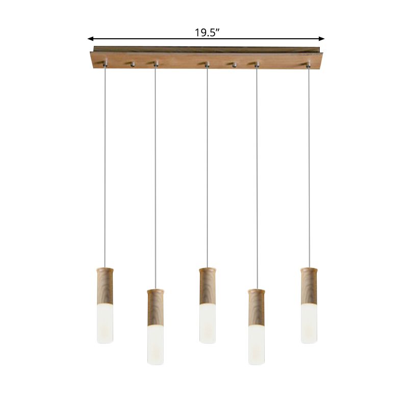 Röhrchen Holz LED Pendelleuchte zeitgenössische 1/5/7/9-köpfige Küchendecke Hängelampe mit Diffusor