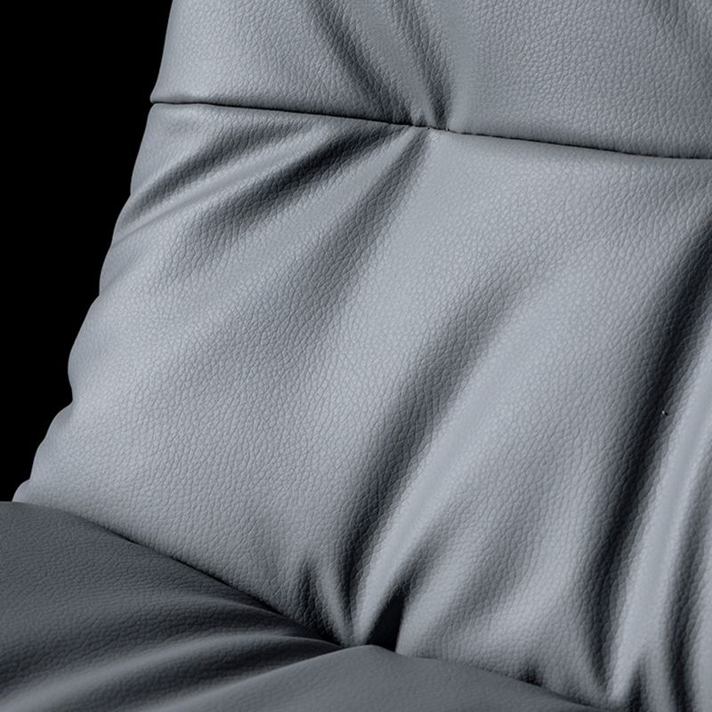 Modern Metal Barstool Faux Leather Footrest Stool Adjustable in Matte Finish