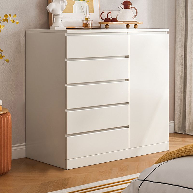 Modern Brown / White Storage Chest Dresser Wooden Combo Dresser with Drawers and Doors