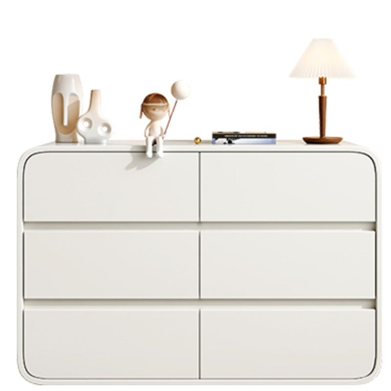 Modernism Horizontal Double Dresser 6 Drawers Wood Storage Dresser for Home