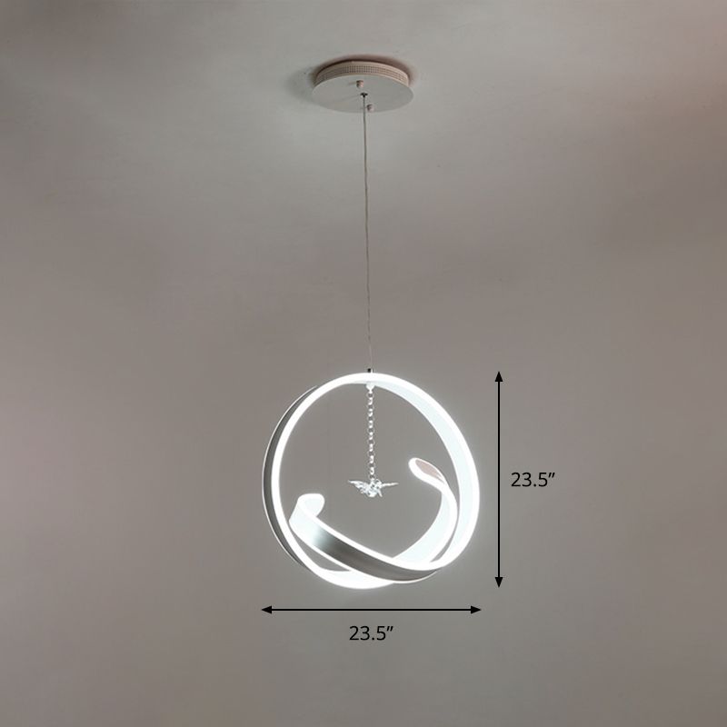 Twist Hanging Light Freeture Slease Stile Acrilico LEDELIO BIANCO LA LADULIRE LUCE DI PENDANTE, LUCE COLDA/BIANCA