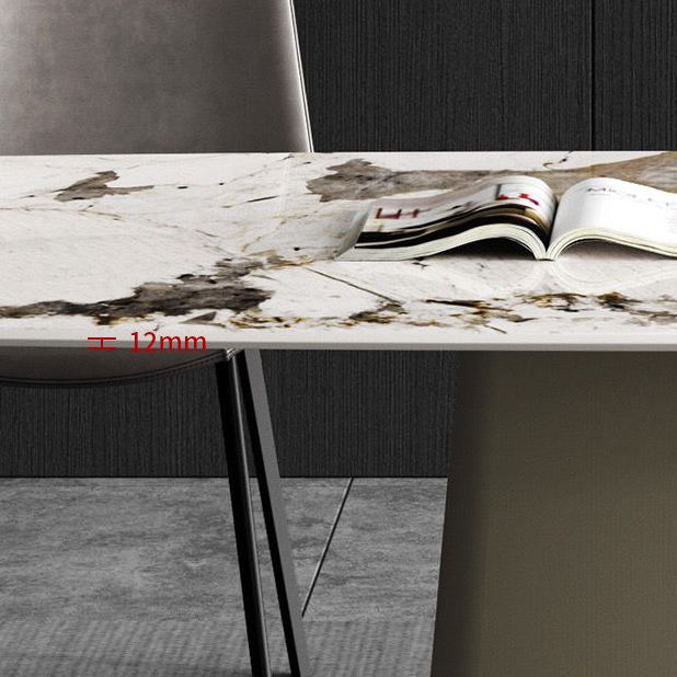 Contemporary Sintered Stone Dining Table Set 1/3/4/5/7 Pieces Dining Set for Home