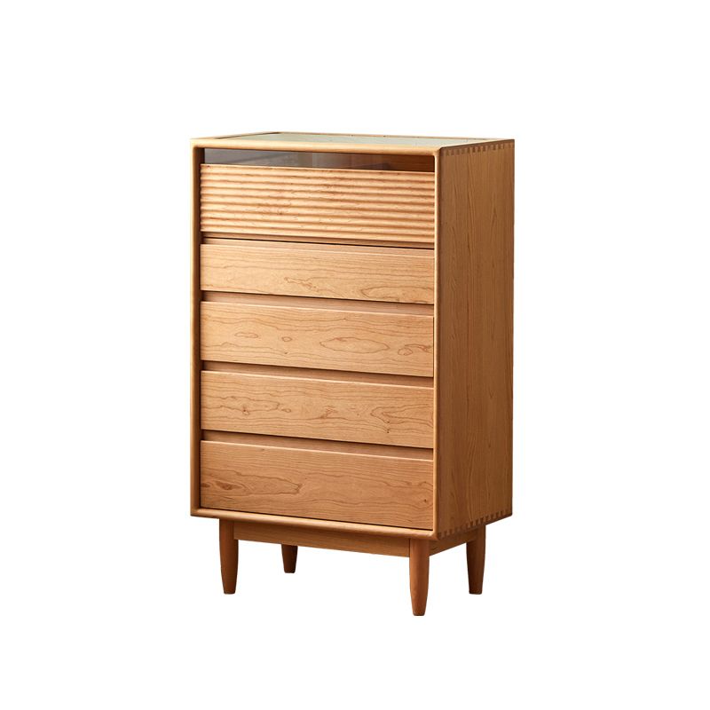 Mid-Century Modern Rectangle Accent Chest Solid Wood Natural Accent Chest