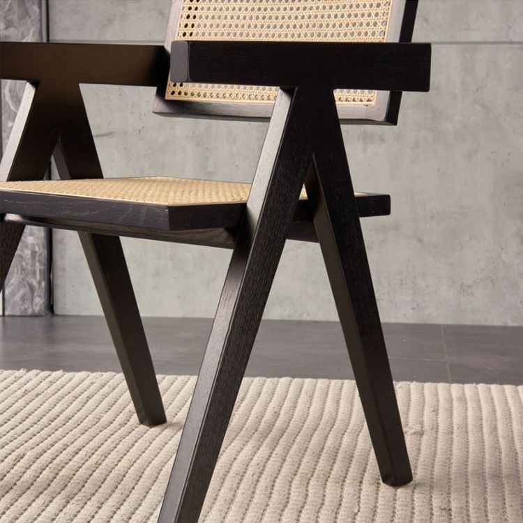 Silla de comedor de madera tradicional, sillas de comedor de ratán para uso en restaurantes
