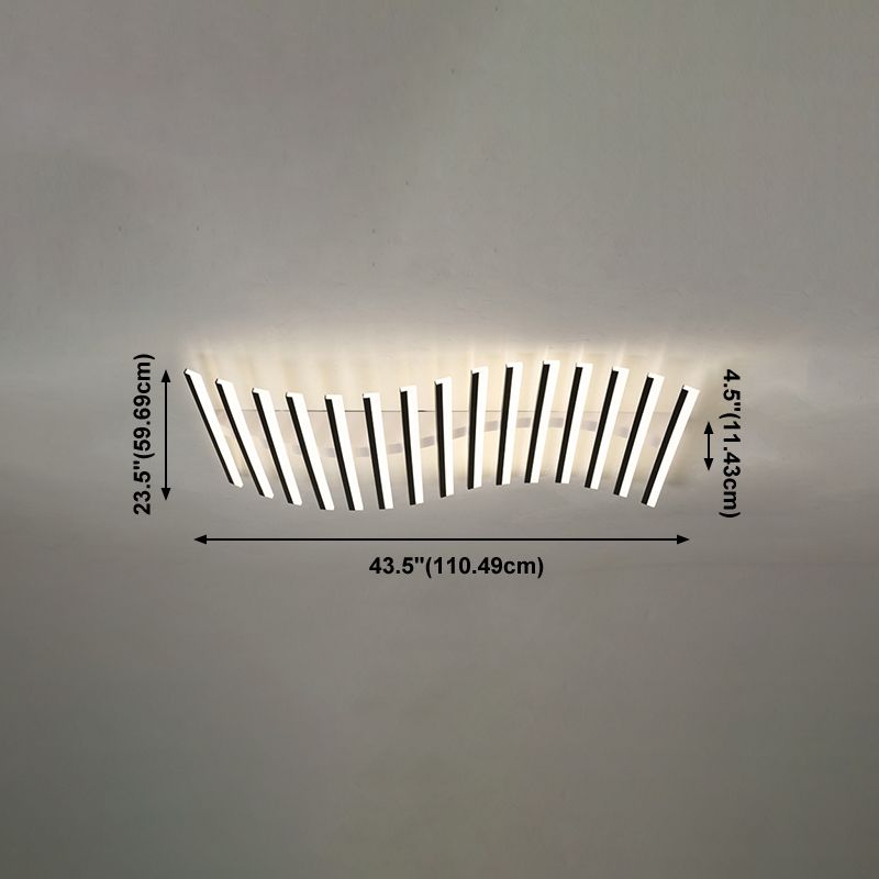 Luminaires encastrés en métal, plafonniers linéaires modernes pour chambre à coucher avec abat-jour en acrylique