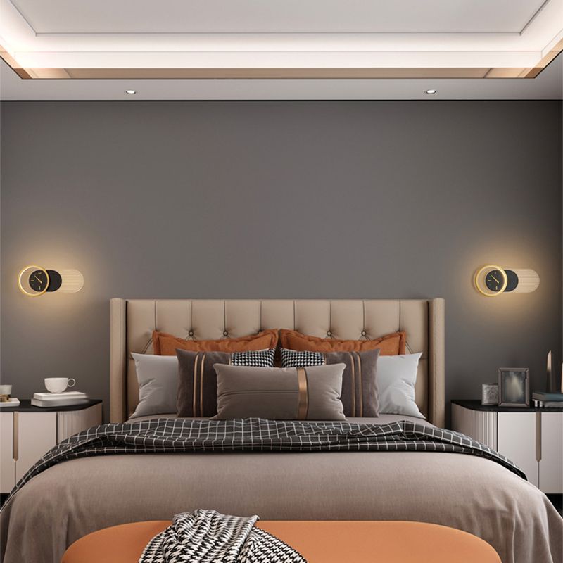 1 Light Geometric Wall Mount Light Contemporary Metal Wall Lamp for Bedroom