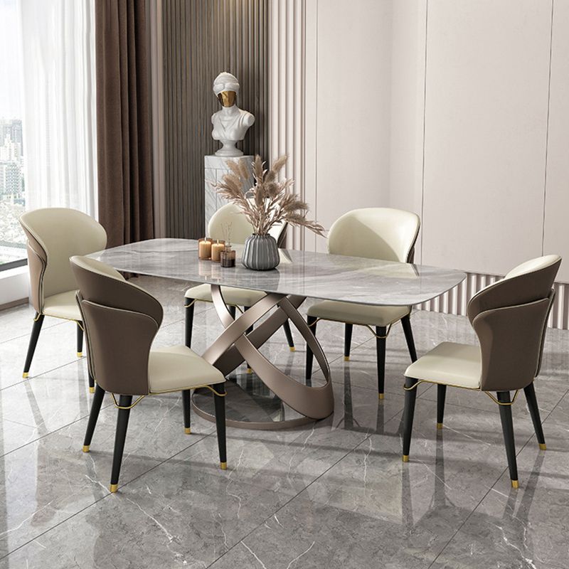 Designer Style Rectangle Dining Set 1/4/5/6 Pieces Sintered Stone Top Dinette Table Set