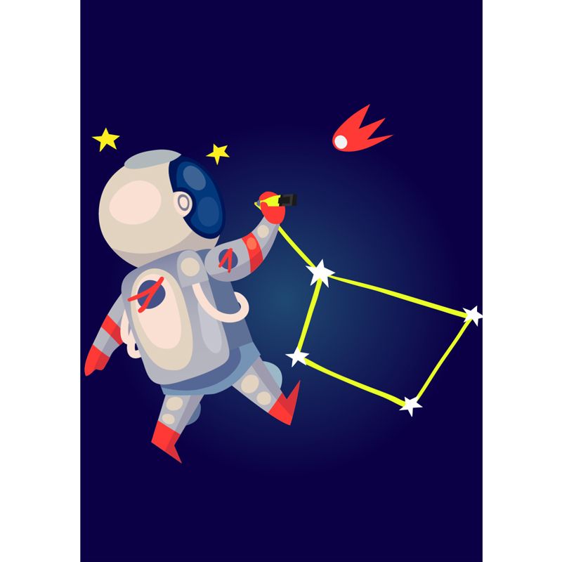 Outer Space Scenery Mural Wallpaper Contemporary Non-Woven Material Wall Covering