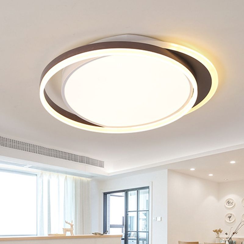 Brown Orbit Flush Mount Ceiling Light Simple 16 "/19.5" Wide Acryl LED Flush Light Fassung in Warm/White Light for Living Room