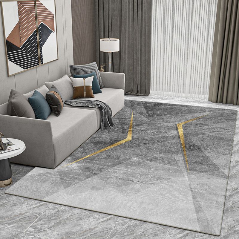 Tapis graphique de mélange moderne gris tapis de support sans glissement pour le salon