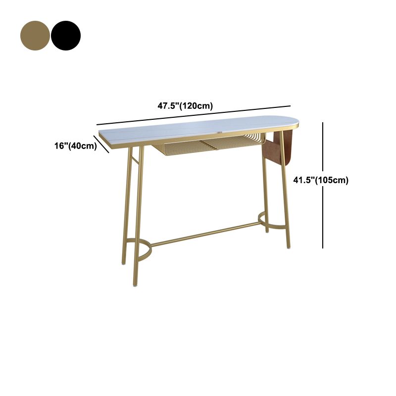 Traditional Luxury Stone Bar Table Bistro Bar Desk with Trestle Base