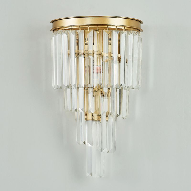 Postmodern Style Crystal Wall Light Layered Wall Sconce for Living Room