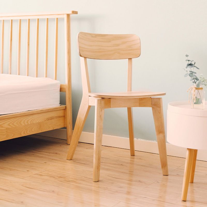 Minimalist Open Back Kitchen Dining Side Chair Solid Wood Dining Side Chair