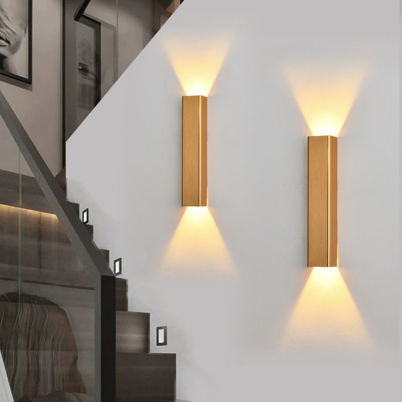 Square Shade Metal Murce Galce Modern Style 2 LICTES ÉCLAIRAGE MURD