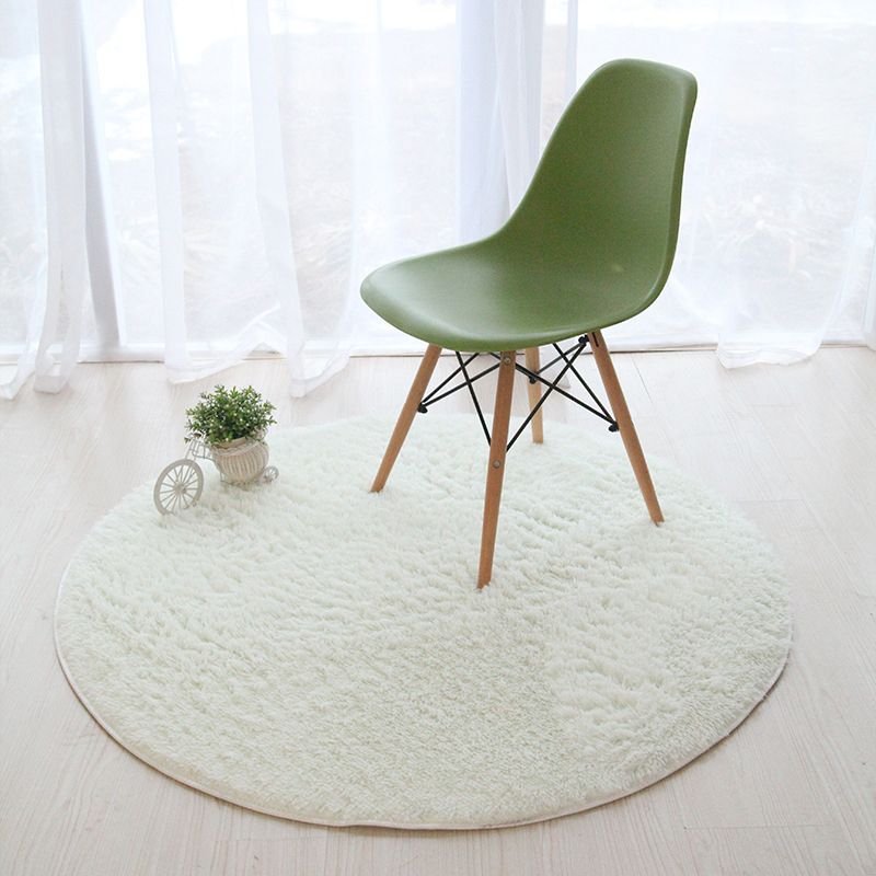 Tapis rond classique Polyster Tapis contemporain Rapis de shag d'intérieur résistant à la tache résistante pour décoration de la maison