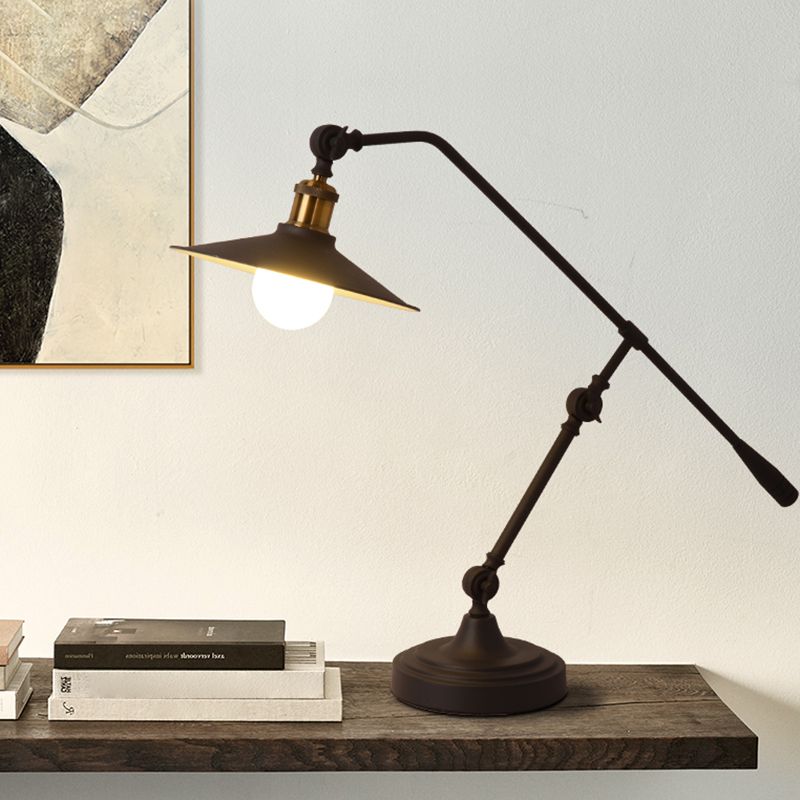 Lampada da lettura a larga lettura a larga luce industriale Matte Black Metal Light con braccio di equilibrio