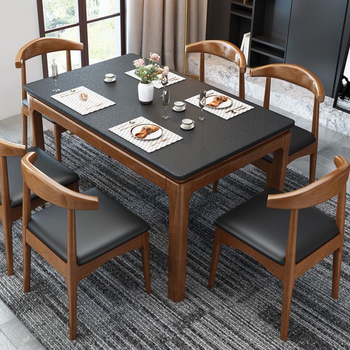 Contemporary Rectangle Dinner Table 4 Legs Kitchen Dining Table