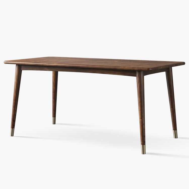 Rectangle Ash Wood Table in Walnut Luxury Dining Table with 4 Legs for Restaurant