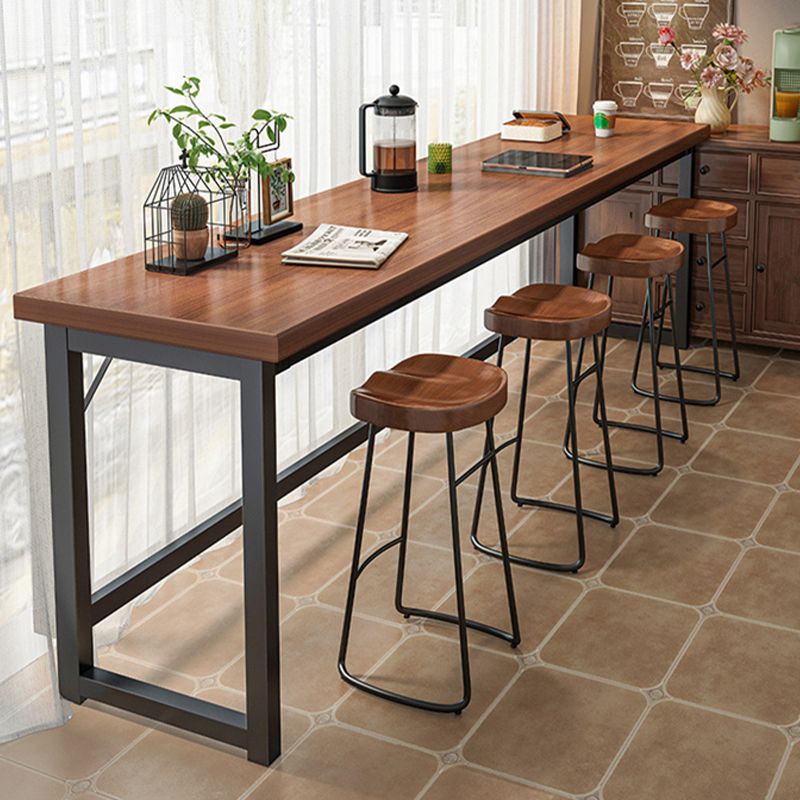 Modern Simple Indoor Bar Table Rectangle Bar Stool Table with Footrest