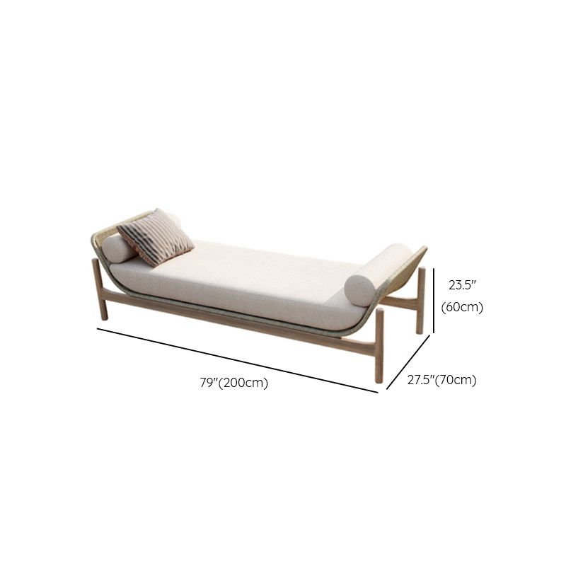 Natural Outdoor Patio Sofa with Cushion Wood Or Metal Frame Patio Sofa with Rope Accent