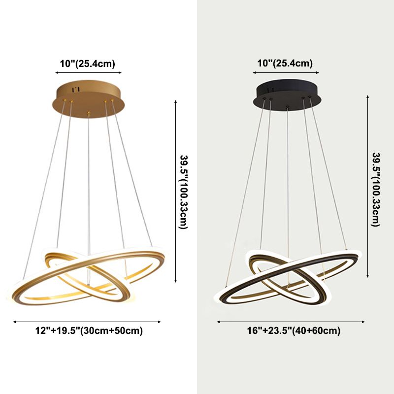 Accesorios de iluminación de lámpara de múltiples niveles Lámpara colgante de lámpara de 3 luces con sombra acrílica