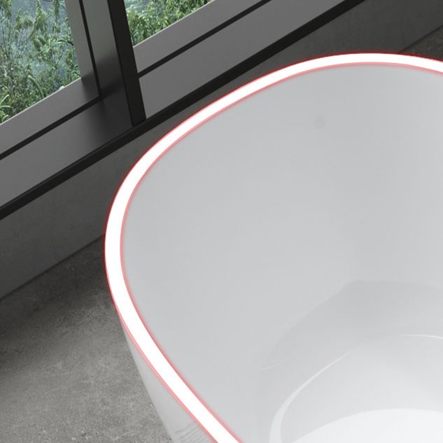 Antique Finish Stand Alone Bathtub Oval Soaking Modern Bath Tub