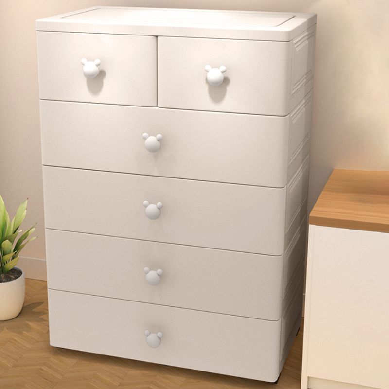 Modern Vertical Kids Dresser Set Plastic Nursery Dresser with Drawers for Home