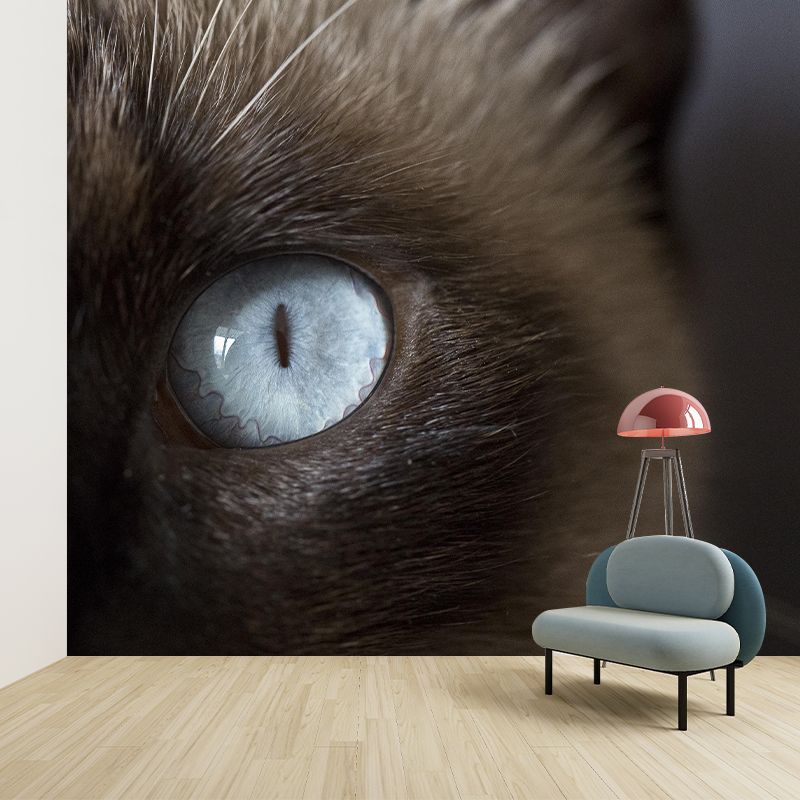 Customized Moisture Resistant Cat Eye Mural Wallpaper Environment Friendly Wall Decor