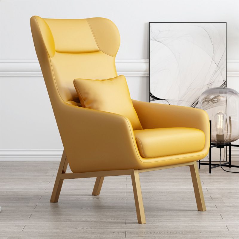 Faux Leather Chair25.5" L x37.4" W x 37.7" H  Arms Included Chair for Bedroom