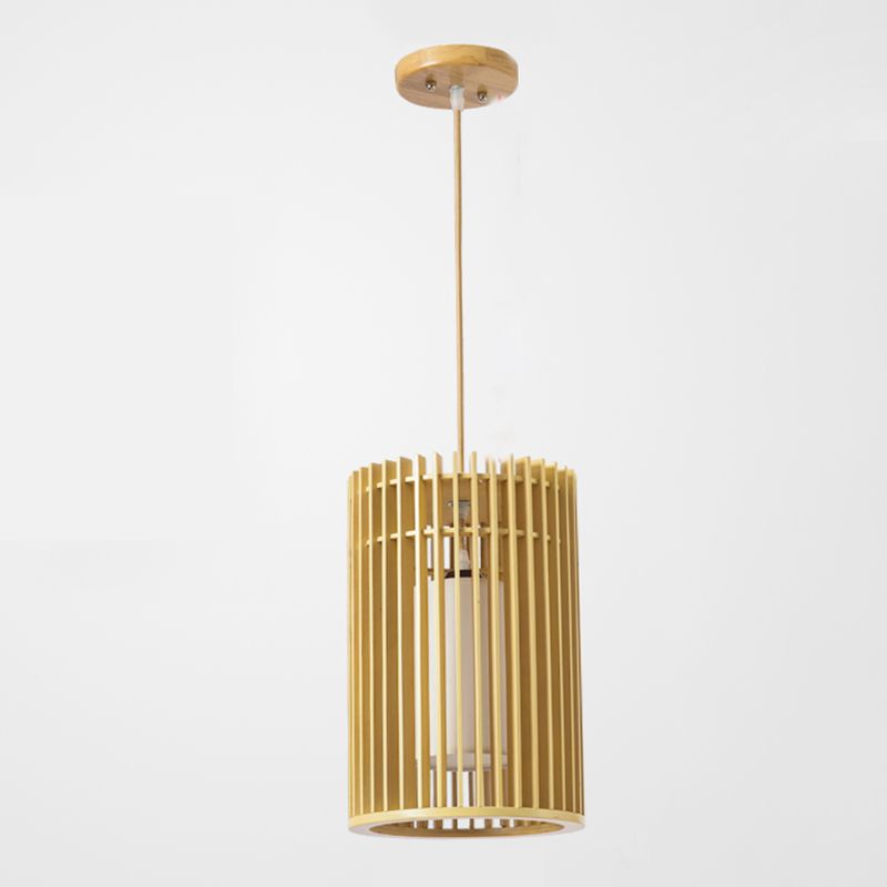 Modern Creative Creative Creative Light Legno Cilindrico lampada sospesa per gli spazi interni