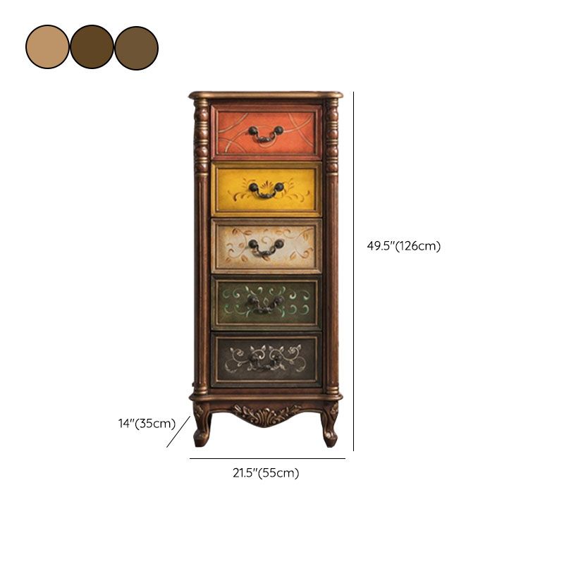 Traditional Vertical Lingerie Chest Wood Storage Bachelor Chest for Room