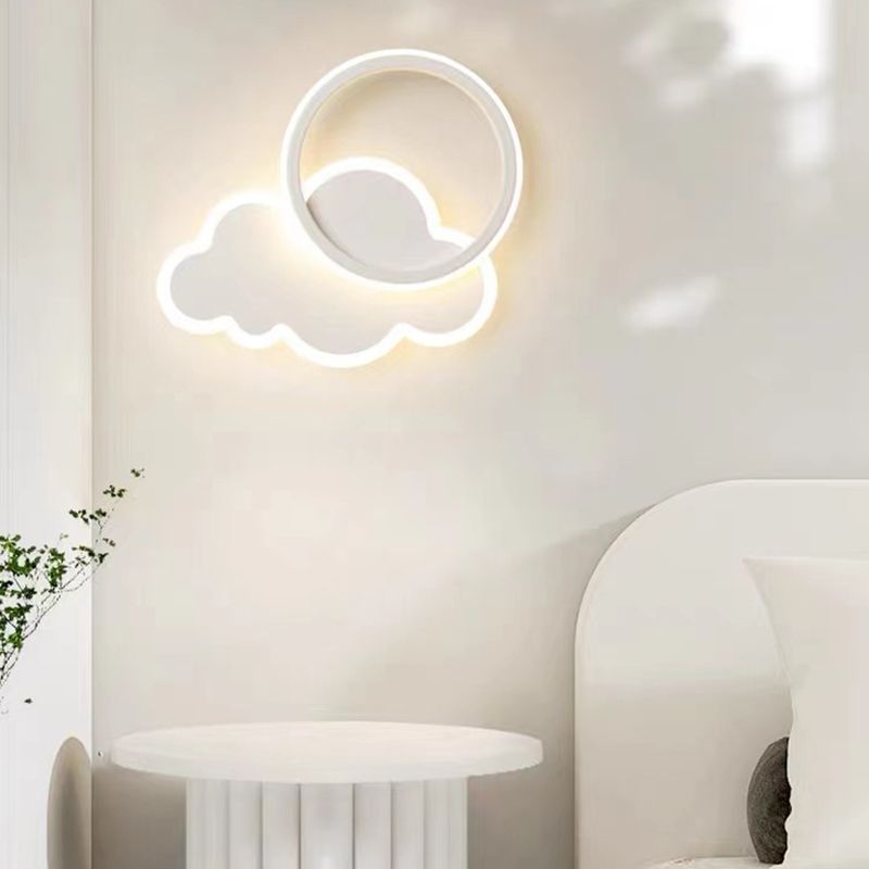 Single Modernism White Wall Mounted Sconce LED Statement Wall Light