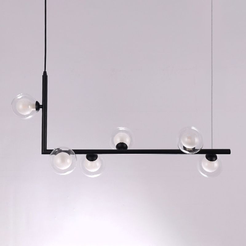 Islas contemporáneas Ligera simplicidad accesorio de iluminación colgante de vidrio para sala de estar