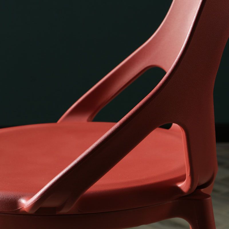 Sillas de comedor sin brazos con respaldo abierto escandinavo, silla lateral de plástico