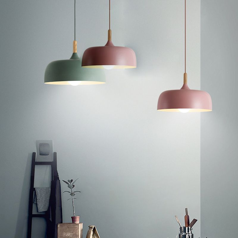Nordic Simple Macaroon Style Lip Shape Pendant Iron 1 Light in warm for Bedroom Restaurant Cafe