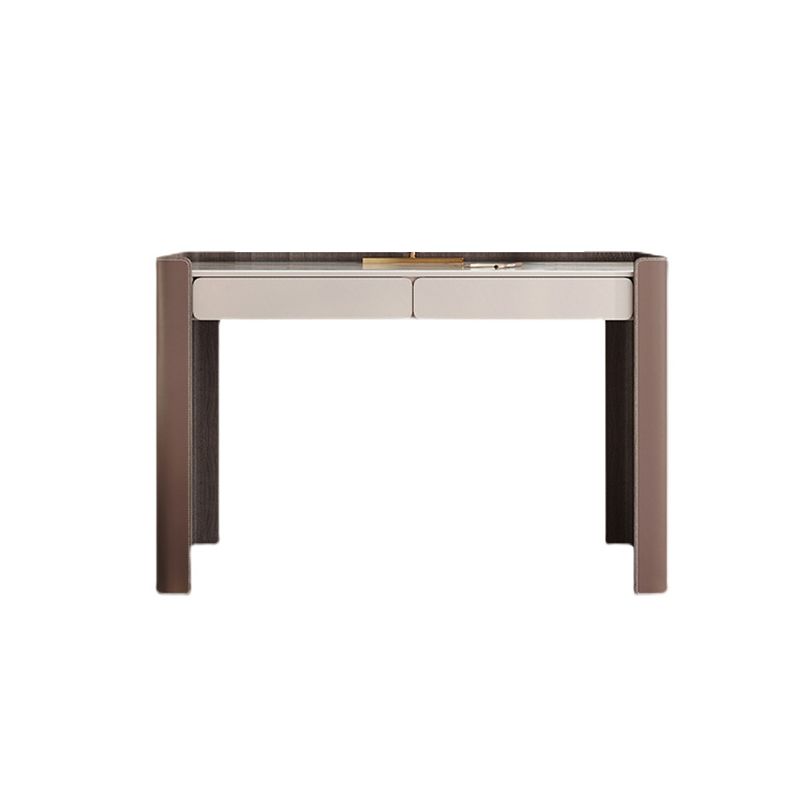 Glam Slate Top Makeup Vanity Set 2-Drawer Vanity Makeup Dressing Table Set