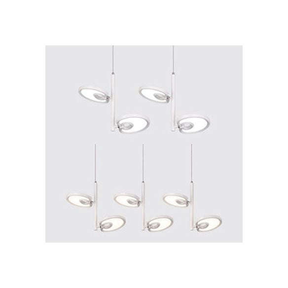 2/4/6 cabezas de hoja de colgante colgante de metal moderno de metal negro/blanco Luz colgante para comedor con luz cálida/blanca/neutra