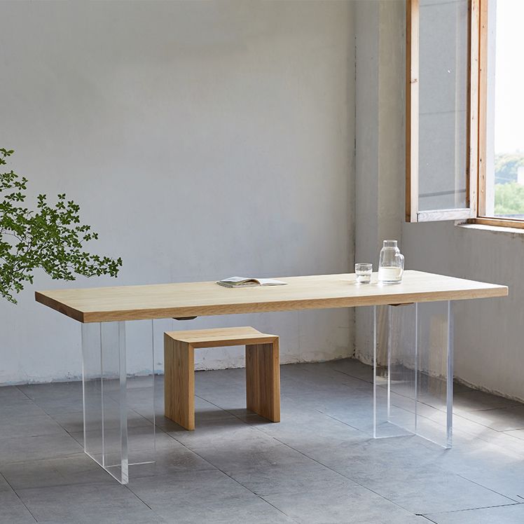 Mesa de comedor rectangular acrílica Mesa de madera para comedor para comedor