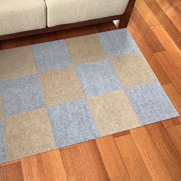 Carpet Tile Non-Skid Fade Resistant Solid Color Self-Stick Carpet Tiles Bedroom