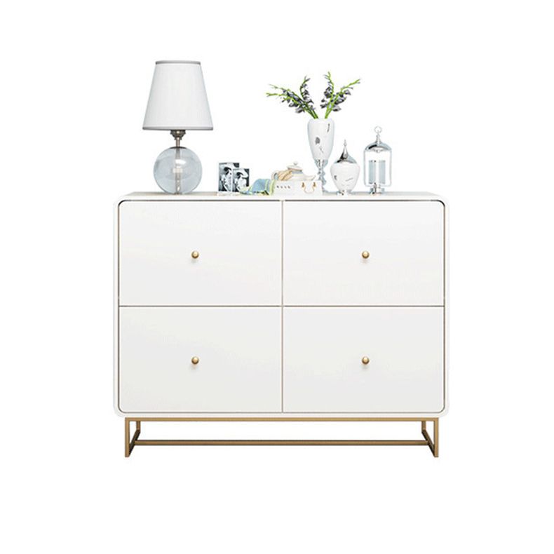 Modern Accent Chest with Iron Base and Solid Wood Soft Close Chest