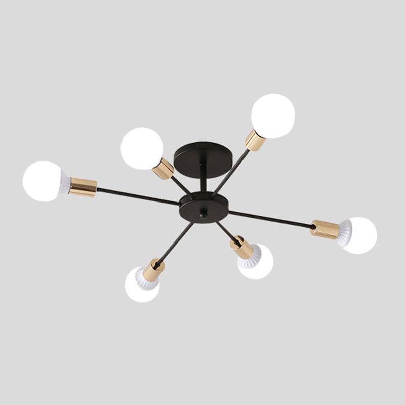 New Modern Wrought Iron Flush Light Sputnik Semi Flush Ceiling Light Fixtures