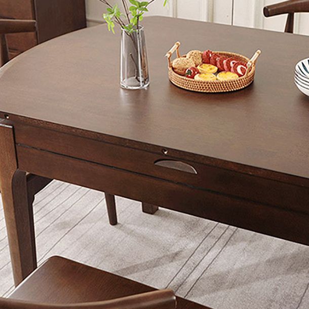 Contemporary Round Extendable Dining Table Solid Wood Standard Dining Table for Kitchen