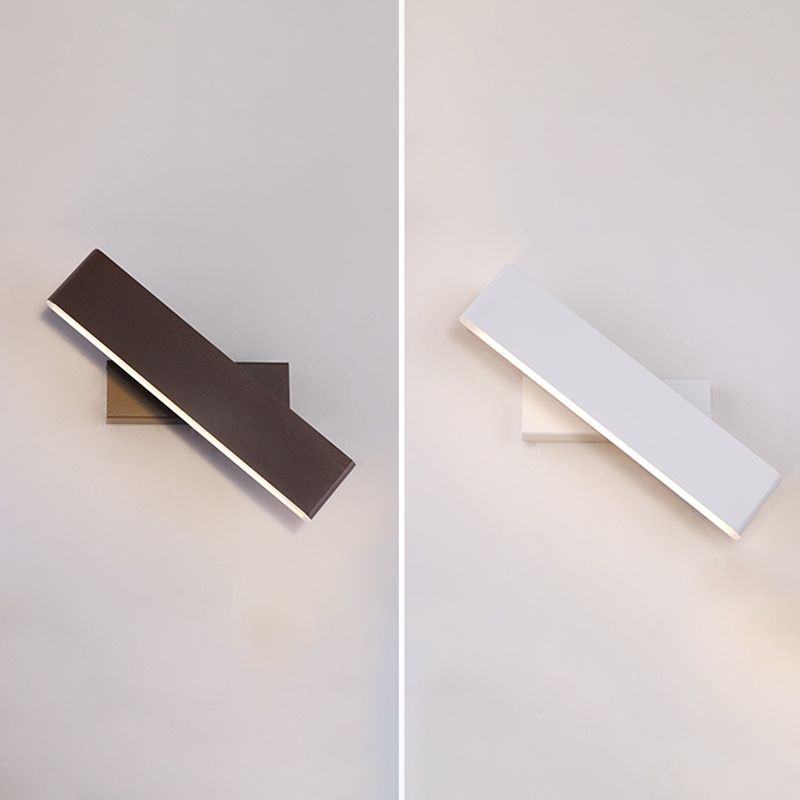 Lámpara de pared giratoria de LED creativo moderno apliques de pared rectangular de aluminio con sombra acrílica