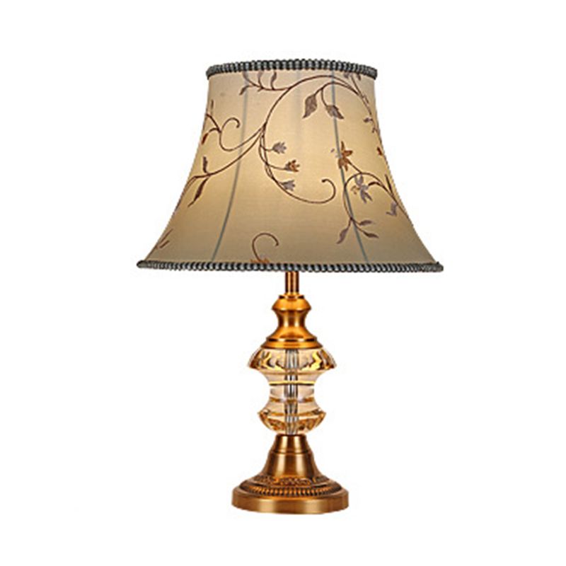 Lámpara nocturna de cristal minimalismo 1 luz de dormitorio ligero luz nocturna en beige con base