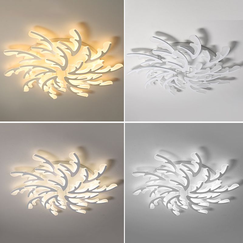 Coral Flush Light Fixtures Simplicity Acrylic Ceiling Light Fixtures for Bedroom