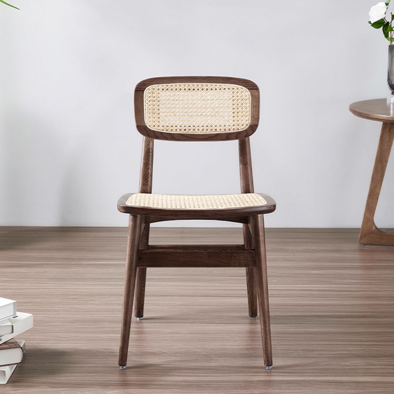 Silla de madera de fresno de estilo tradicional, juego de sillas laterales con respaldo abierto para comedor